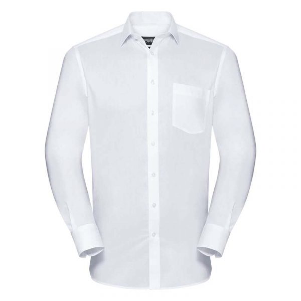 Mens LS Tailored Coolmax Shirt kleur White