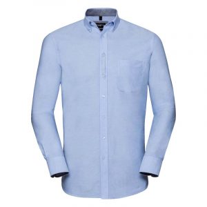 Russell Collection:Men’s LS Tailored Washed Oxford Shirt R920M-0.