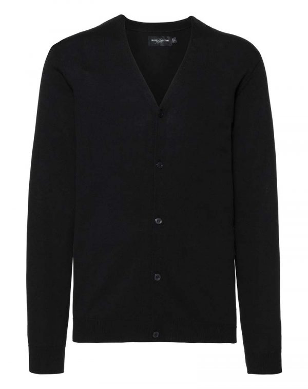 Mens V Neck Knitted Cardigan kleur Black