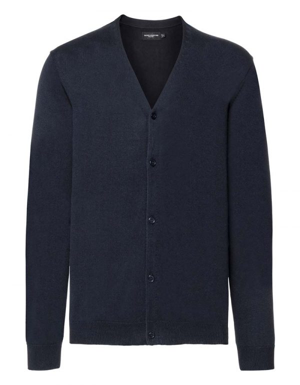 Mens V Neck Knitted Cardigan kleur French Navy