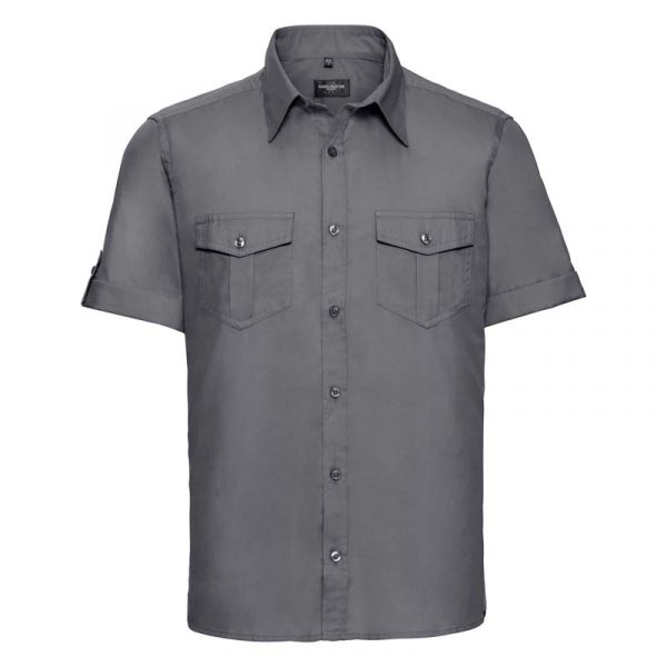 Men’s Roll Sleeve Shirt kleur Zinc