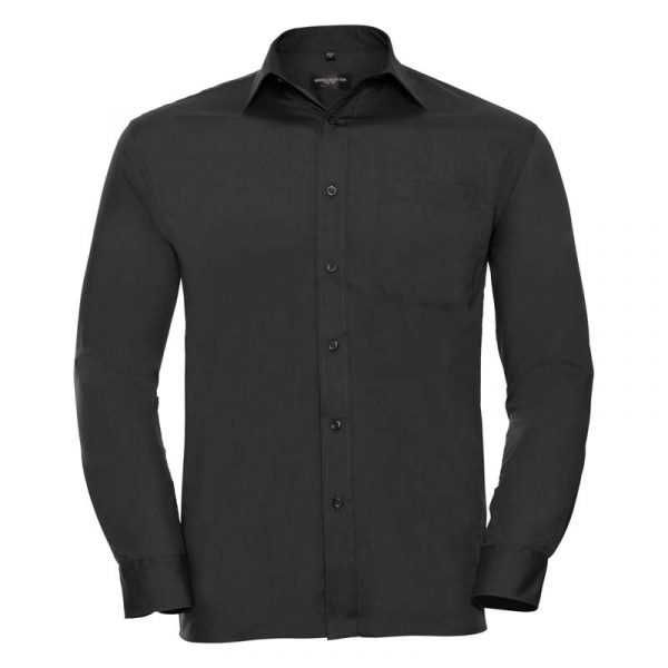 Poplin Shirt LS kleur Black