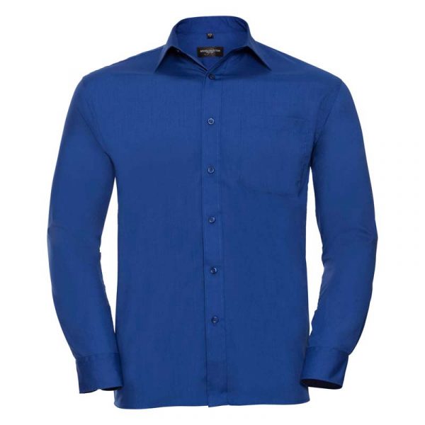 Poplin Shirt LS kleur Bright Royal