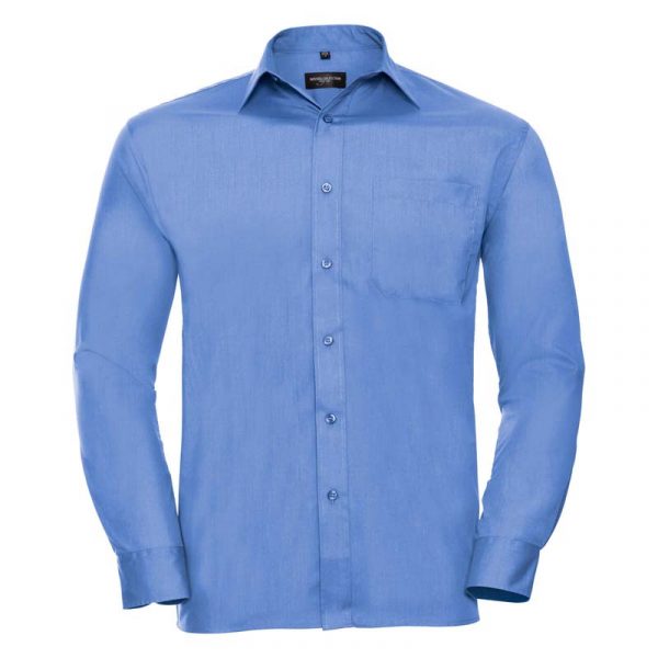 Poplin Shirt LS kleur Corporate Blue