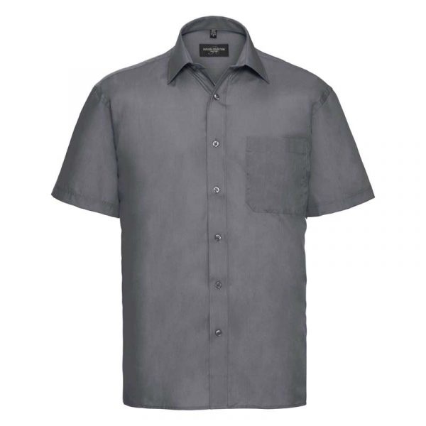 Poplin Shirt kleur Convoy Grey