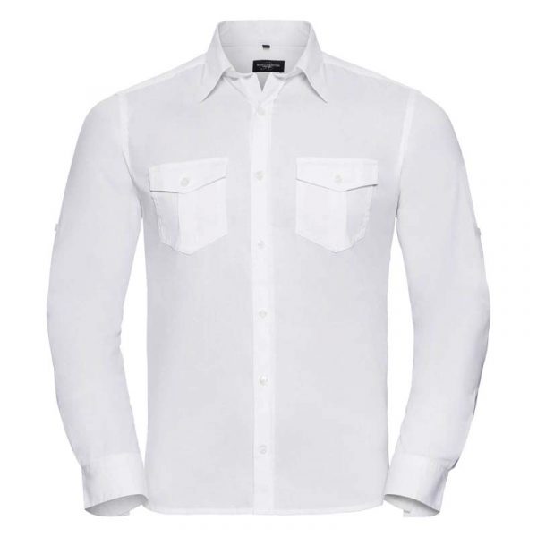Roll Sleeve Shirt Long Sleeve kleur White