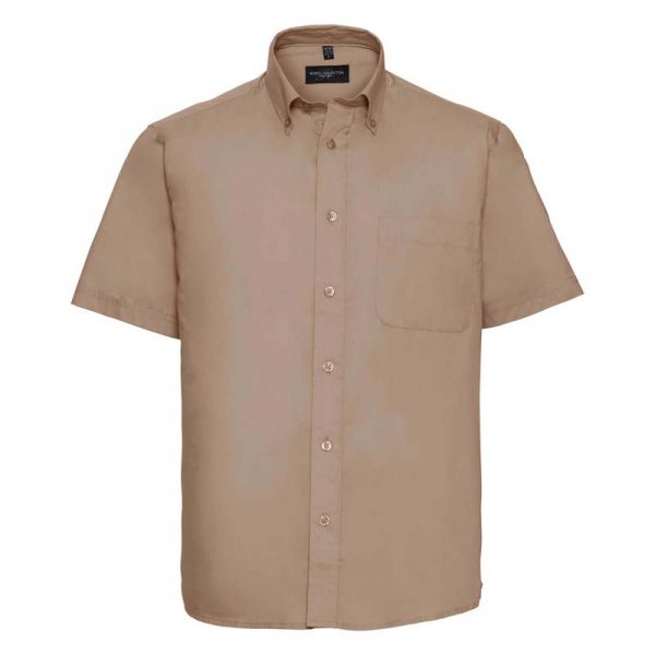 Short Sleeve Classic Twill Shirt kleur Khaki 1