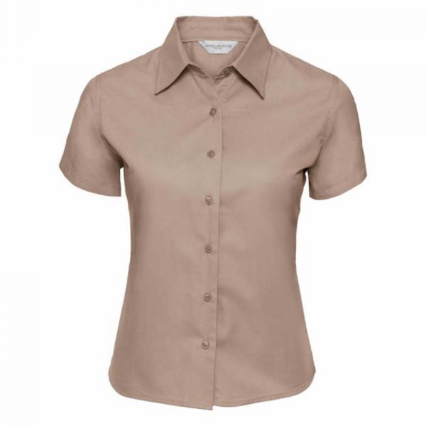 Short Sleeve Classic Twill Shirt kleur Khaki
