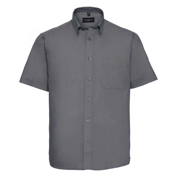 Short Sleeve Classic Twill Shirt kleur Zinc 1