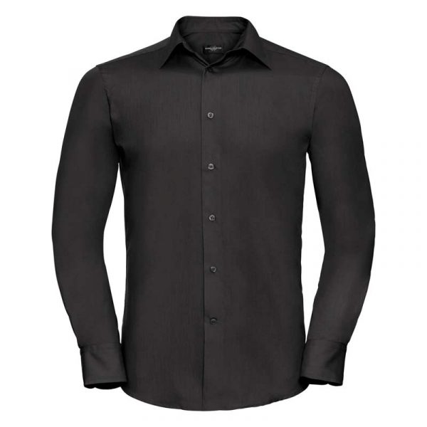 Tailored Poplin Shirt LS kleur Black