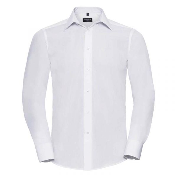 Tailored Poplin Shirt LS kleur White