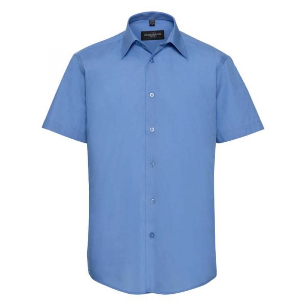 Tailored Poplin Shirt kleur Corporate Blue