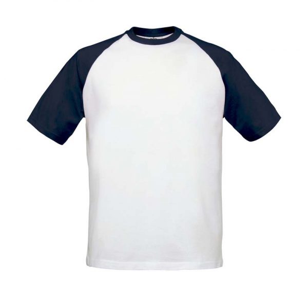 T Shirt Base Ball Kleur White Navy