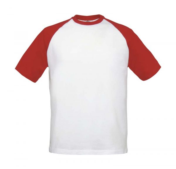 T Shirt Base Ball Kleur White Red