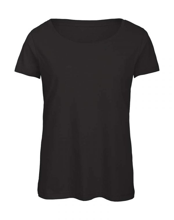 Triblendwomen T Shirt Kleur Black