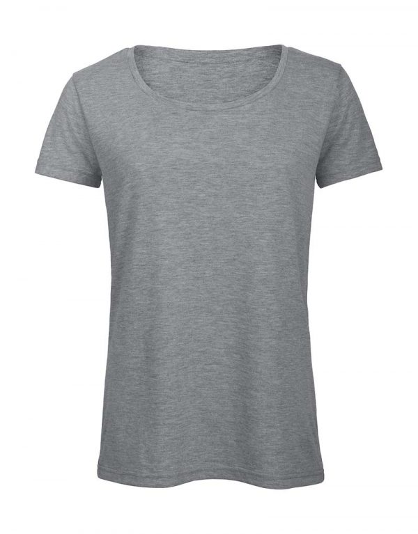 Triblendwomen T Shirt Kleur Heather Light Grey