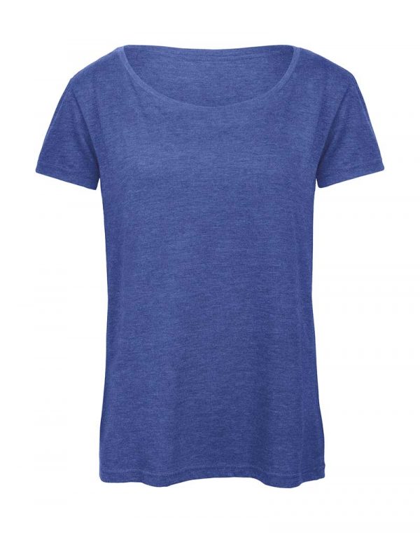 Triblendwomen T Shirt Kleur Heather Royal Blue