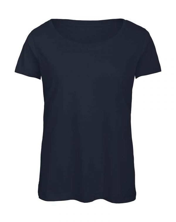 Triblendwomen T Shirt Kleur Navy