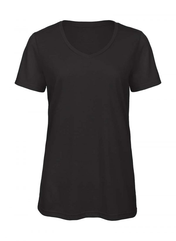 V Triblendwomen T Shirt Kleur Black