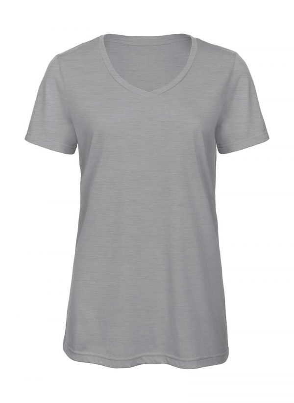 V Triblendwomen T Shirt Kleur Heather Light Grey