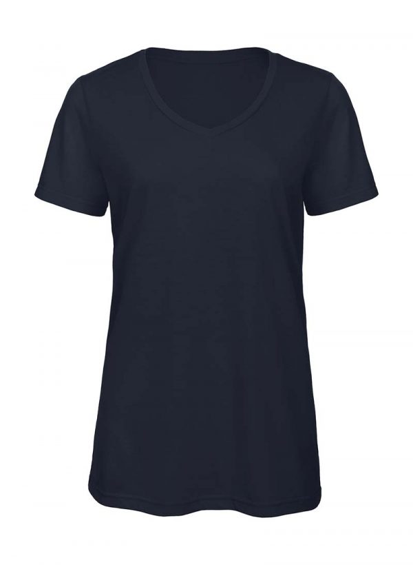 V Triblendwomen T Shirt Kleur Navy