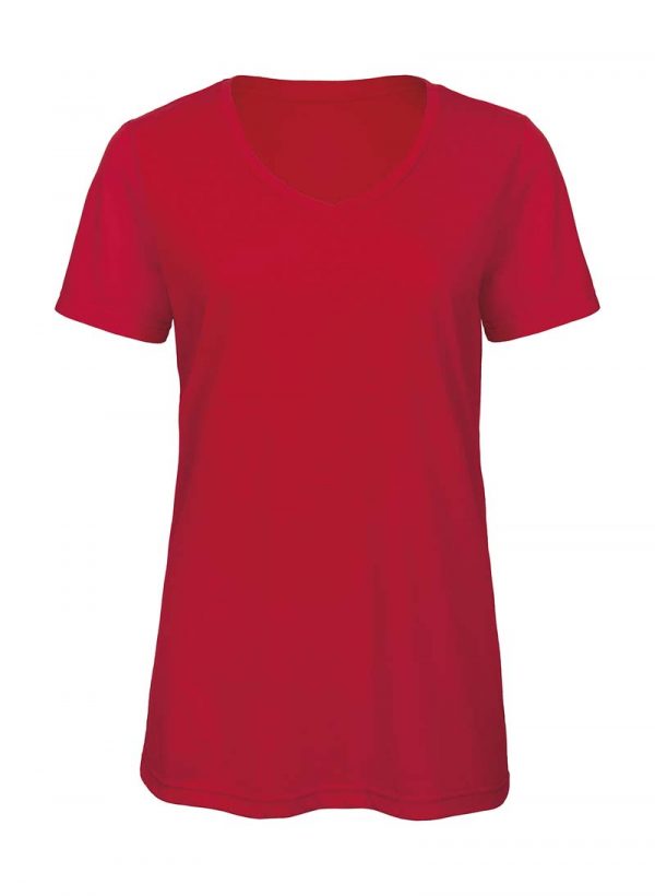 V Triblendwomen T Shirt Kleur Red