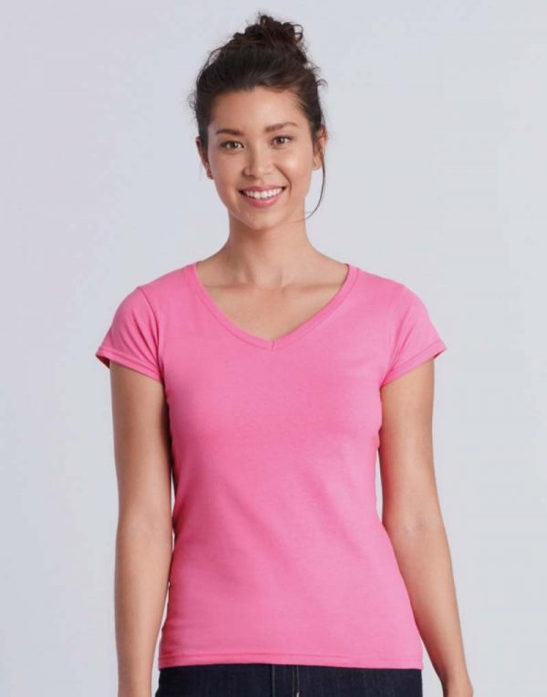109.09 Gildan Ladies Softstyle V Neck T Shirt Promo