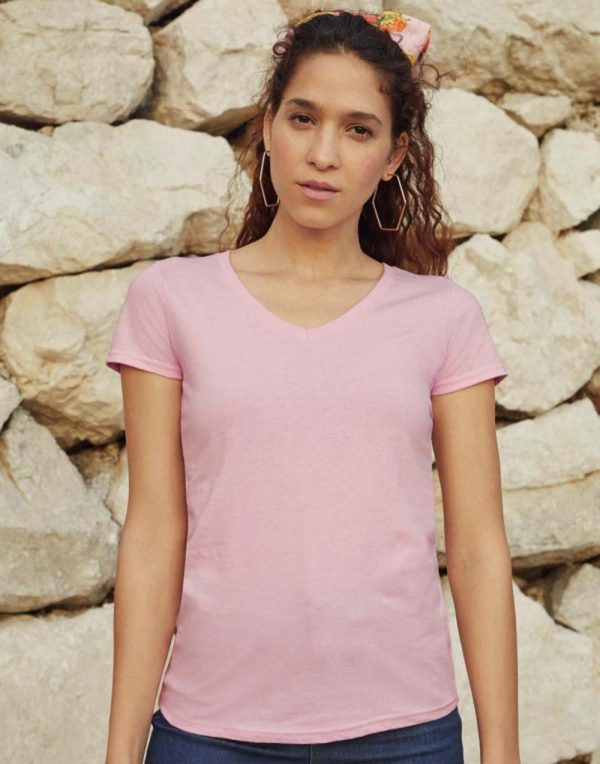 129.01 Ladies Valueweight V Neck T Promo