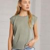 171.06 Womens Flowy Muscle Tee Rolled Cuff Promo