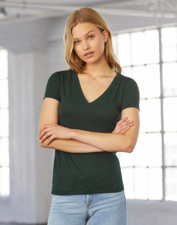 184.06 Womens Triblend Deep V Neck T Shirt Promo