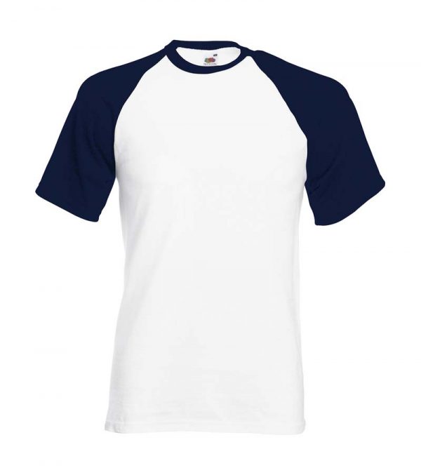 Baseball Tee Kleur White Deep Navy