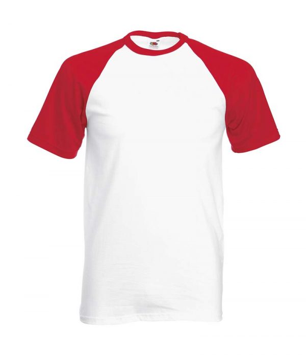 Baseball Tee Kleur White Red