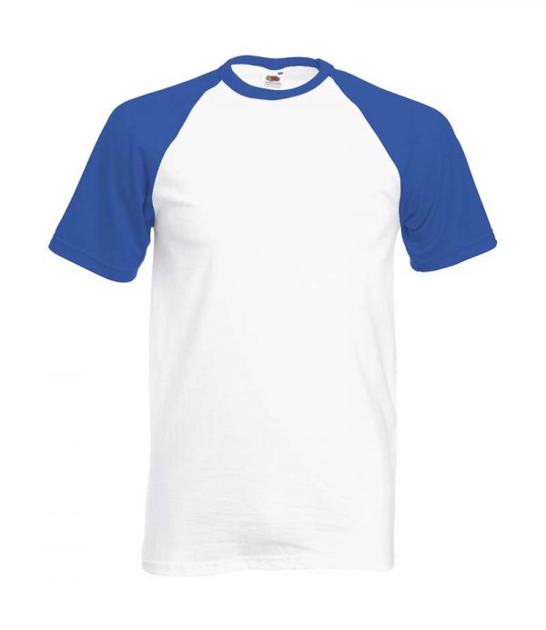 Baseball Tee Kleur White Royal