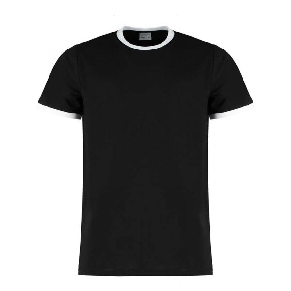 Fashion Fit Ringer Tee Kleur Black White