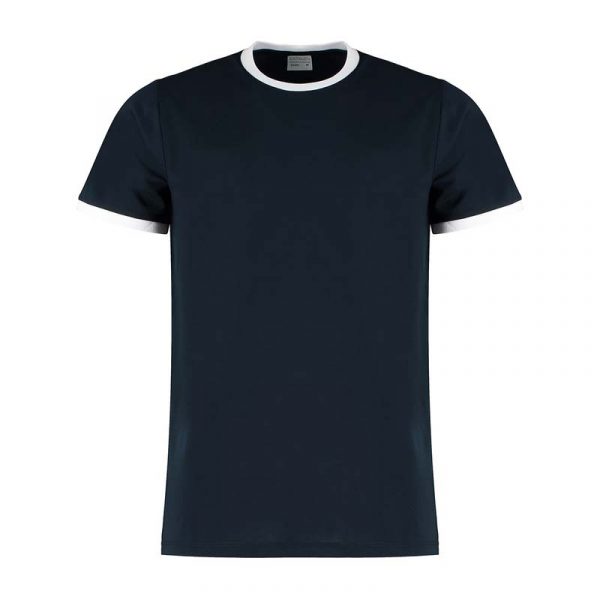 Fashion Fit Ringer Tee Kleur Navy White