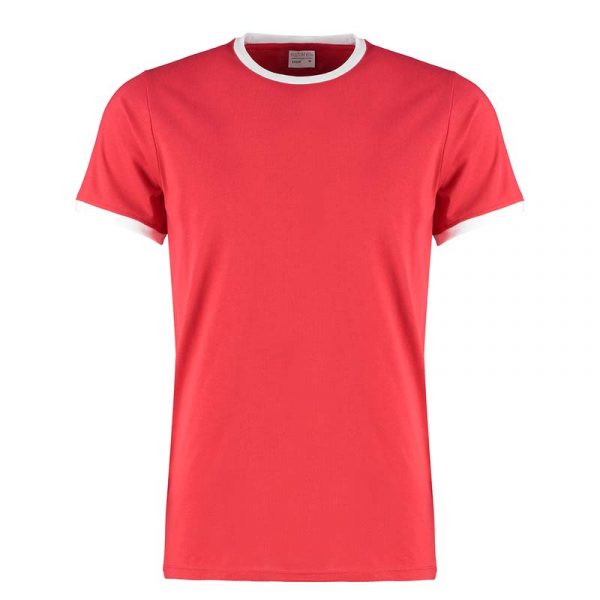 Fashion Fit Ringer Tee Kleur Red White