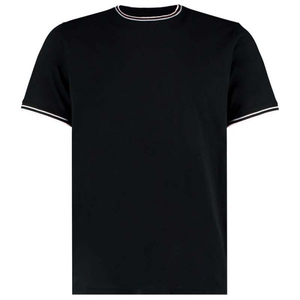 Fashion Fit Tipped Tee Kleur Black White Grey