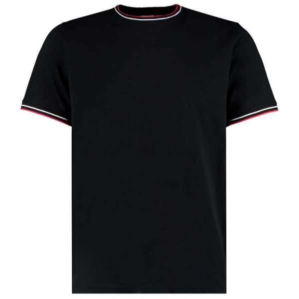 Fashion Fit Tipped Tee Kleur Black White Red