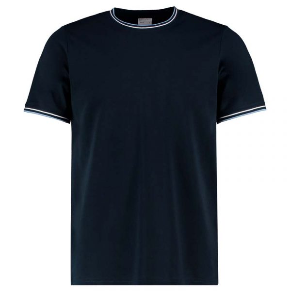 Fashion Fit Tipped Tee Kleur Navy White Light Blue