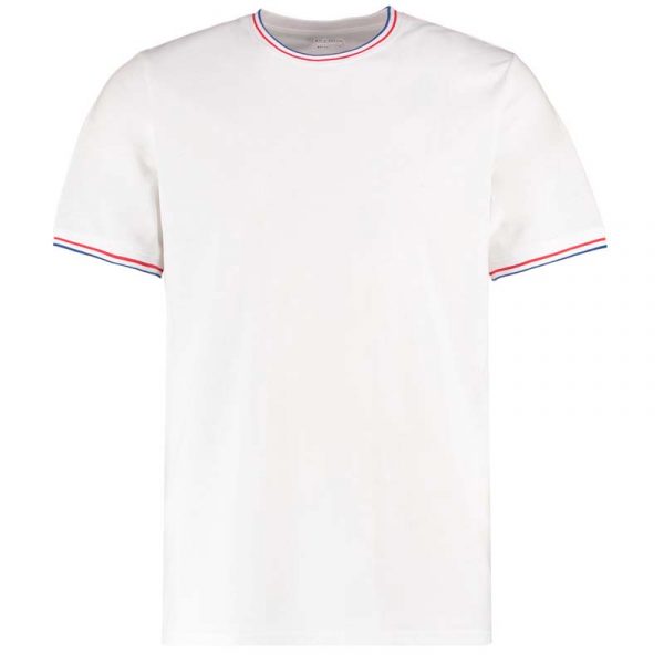 Fashion Fit Tipped Tee Kleur White Red Royal