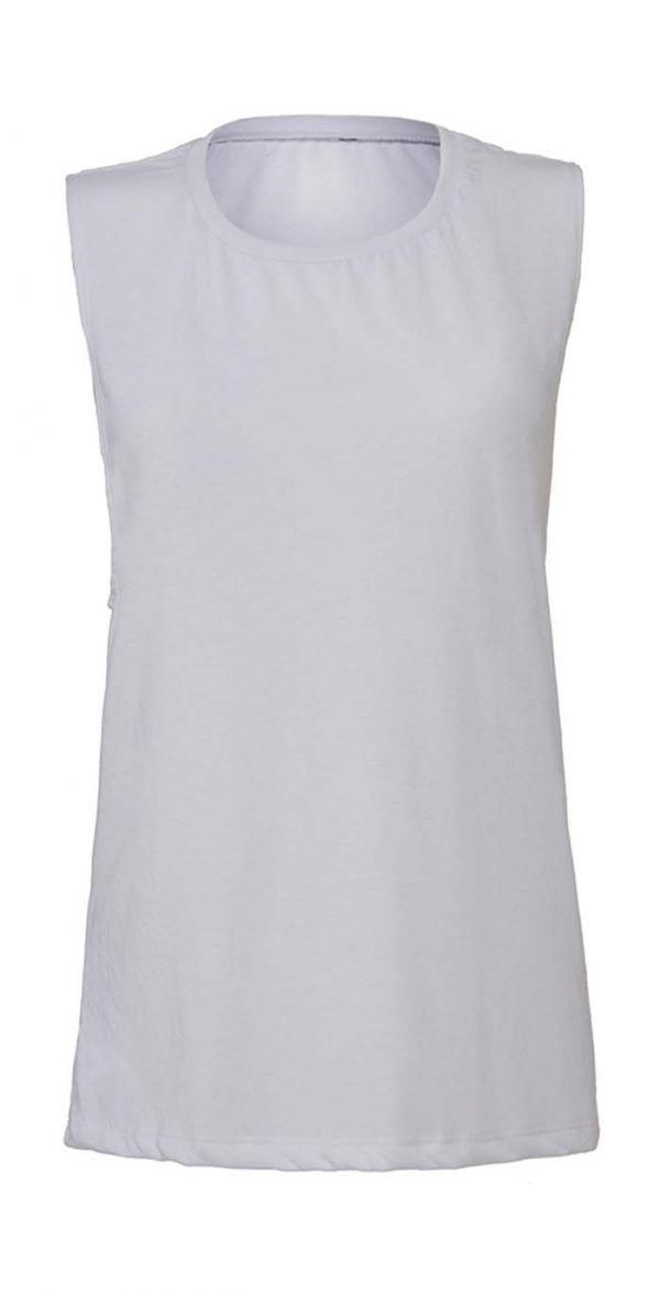 Flowy Scoop Muscle Tank Top Kleur White