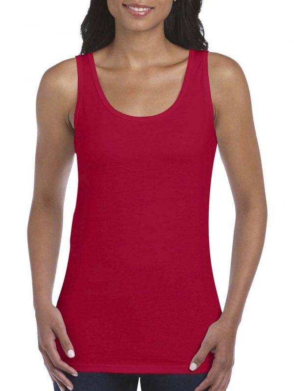 Gildan Ladies Softstyle Tank Top Kleur Cherry Red