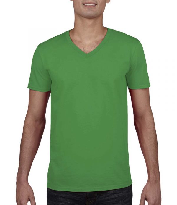 Gildan Mens Softstyl V Neck T Shirt Kleur Irish Green