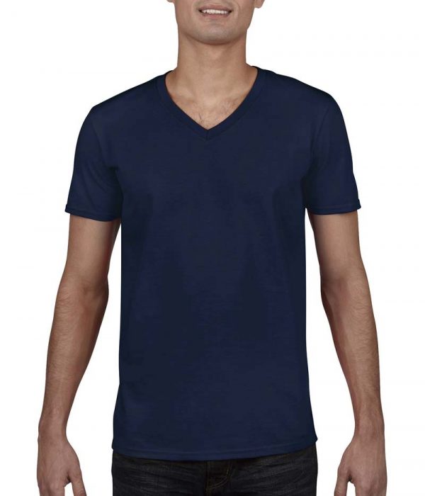 Gildan Mens Softstyl V Neck T Shirt Kleur Navy