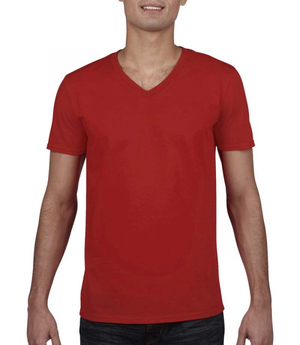 Gildan Mens Softstyl V Neck T Shirt Kleur Red