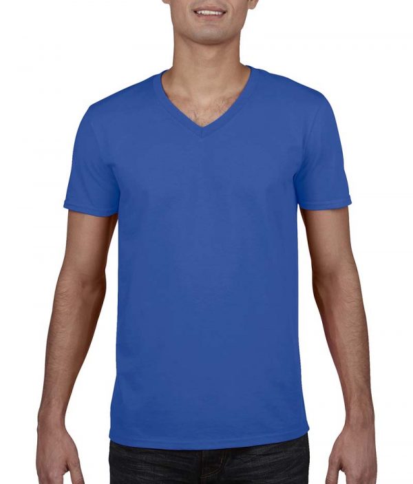 Gildan Mens Softstyl V Neck T Shirt Kleur Royal