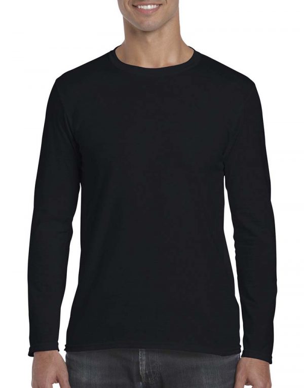 Gildan Mens Softstyle Long Sleeve Tee Kleur Black