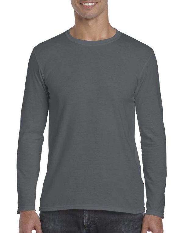 Gildan Mens Softstyle Long Sleeve Tee Kleur Charcoal