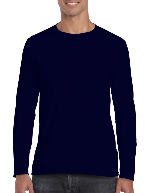 Gildan Mens Softstyle Long Sleeve Tee Kleur Navy