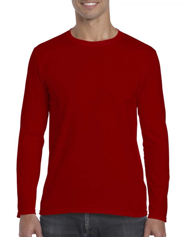 Gildan Mens Softstyle Long Sleeve Tee Kleur Red